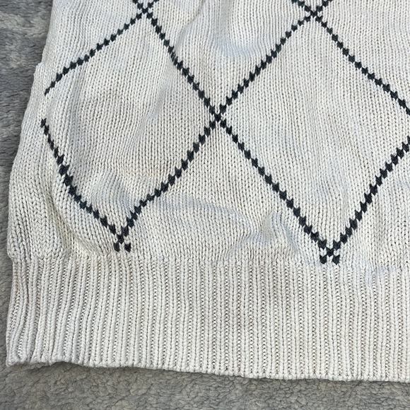 Dockers Recode Argyle Knit Sweater Golf Preppy Academia Cream Sz M - Picture 10 of 10